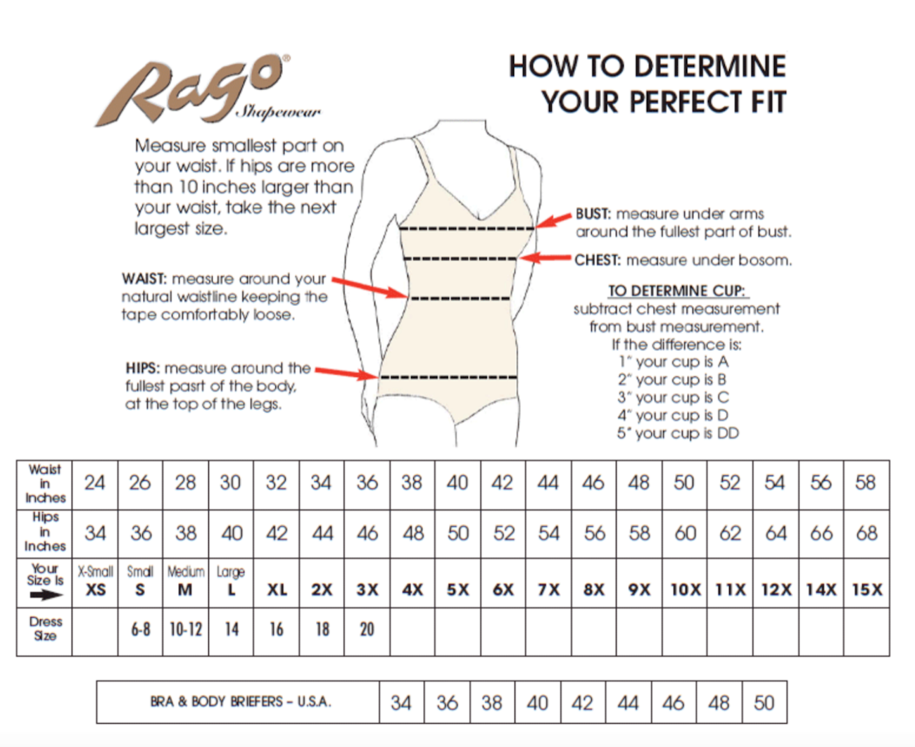 Rago Shapewear 1294 Extra Firm Girdle – Black –